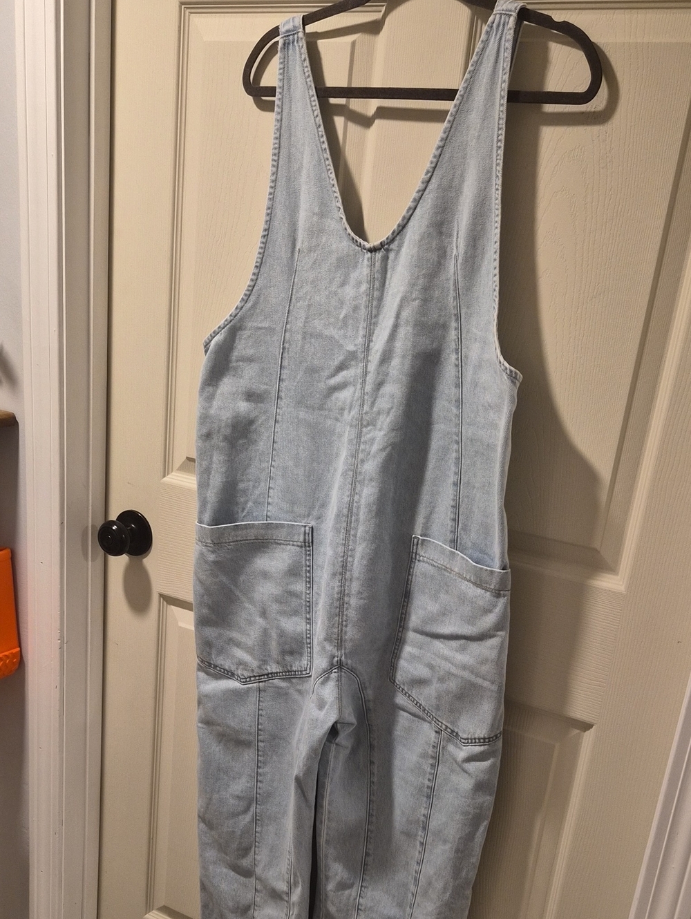 We The Free Light Wash Denim Overalls Romper
